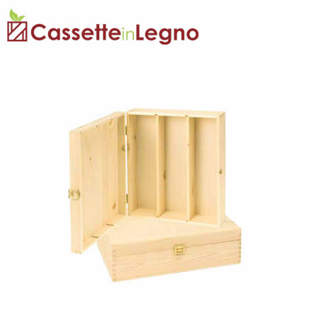Scatole Organizzazione Set 2 Cassette In Legno Con Coperchio - 22x13x8 Cm E 17x11x7,5 Cm - Colori Assortiti Per Organizzazione Ordine Cassetti